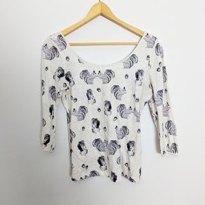 Anthropologie Postmark Squirrel Forest Fete Tee